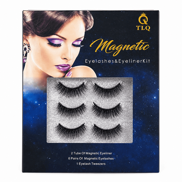 Kit cilios postiços com pinça e caneta magnética