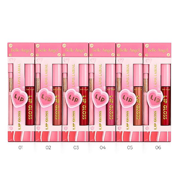 Lip gloss e lápís labial - Belle Angel
