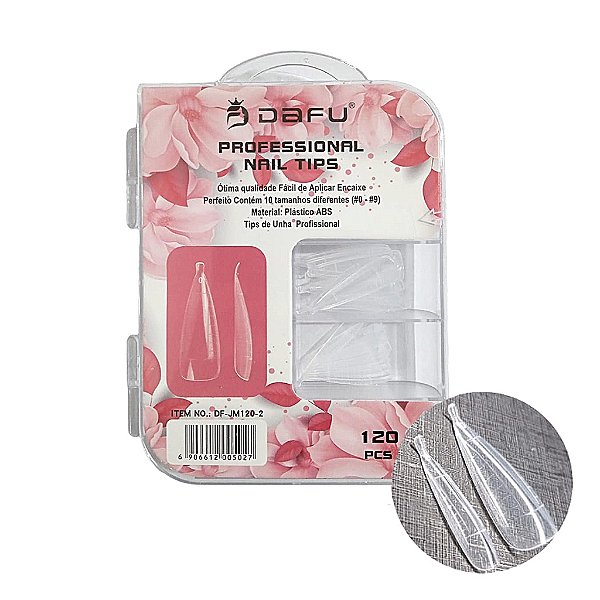 Molde Nail tips profissional estileto contém 120 peças - Dafu