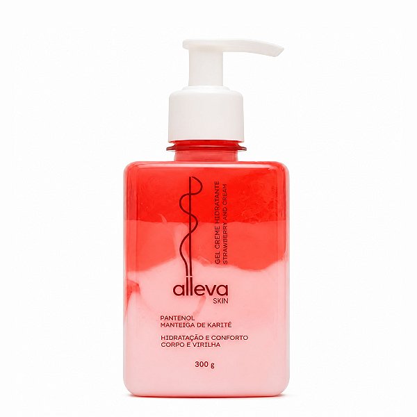 Gel hidratante morango e creme 300g - Alleva