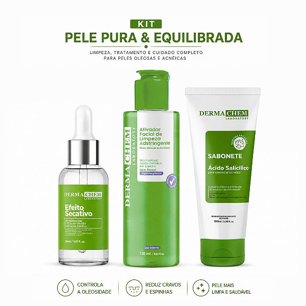 Kit pele purificada controle da oleosidade - Dermachem