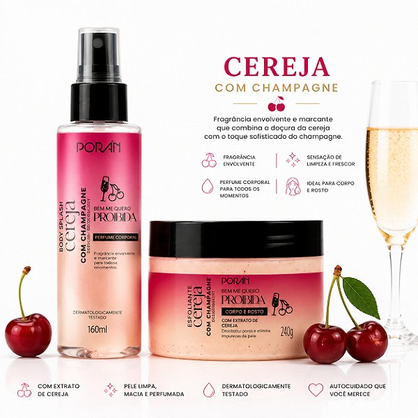 Kit cereja com champagne  - Porán