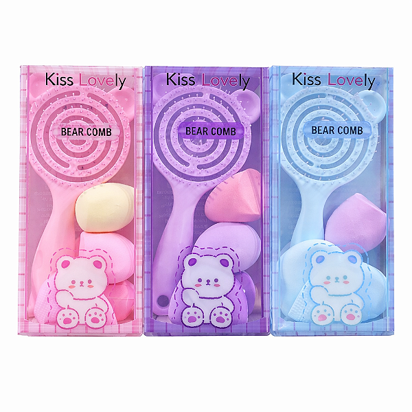 Kit Escova  Bear + Esponjas de Maquiagem