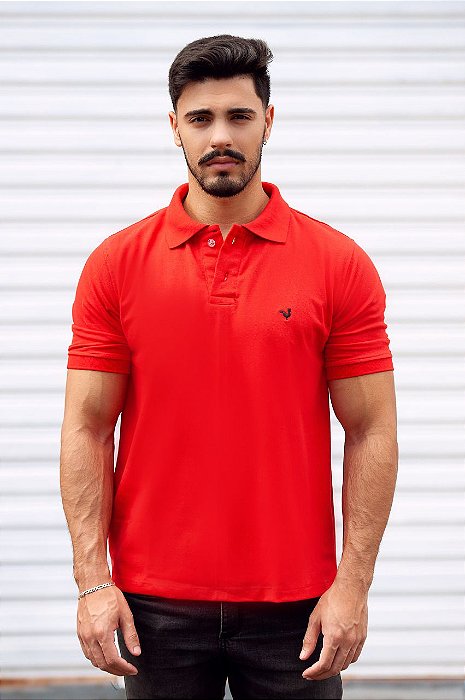 Camisa Polo Rooster Vermelha - Rooster Brasil - Moda Masculina