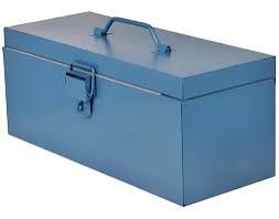 Baú Organizador Metálico Com Bandeja 40cm Marcon 640 Azul