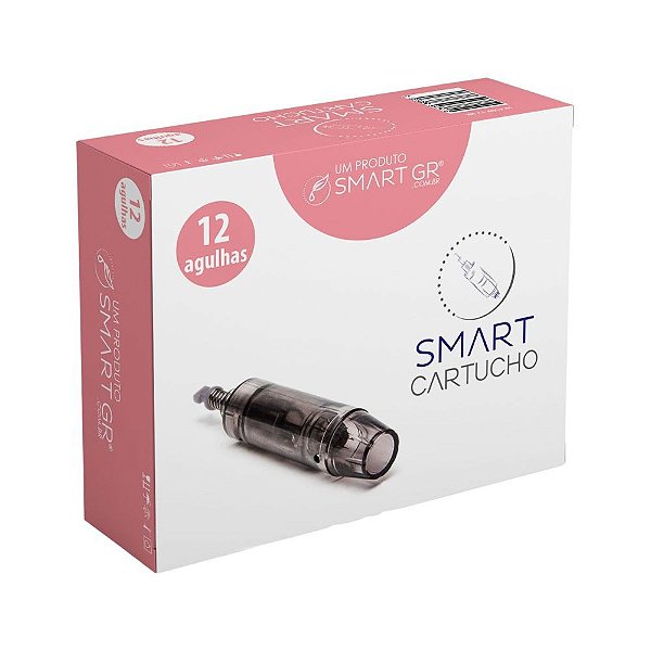 CARTUCHO SMART DERMA PEN PRETO (CX 10) - 12 AGULHAS  - SMART GR