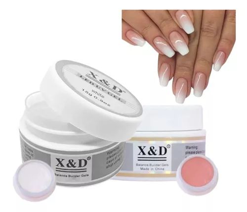 Kit 3 Géis Xed 15G - Gel X&D Nude 17 + Transparente + White