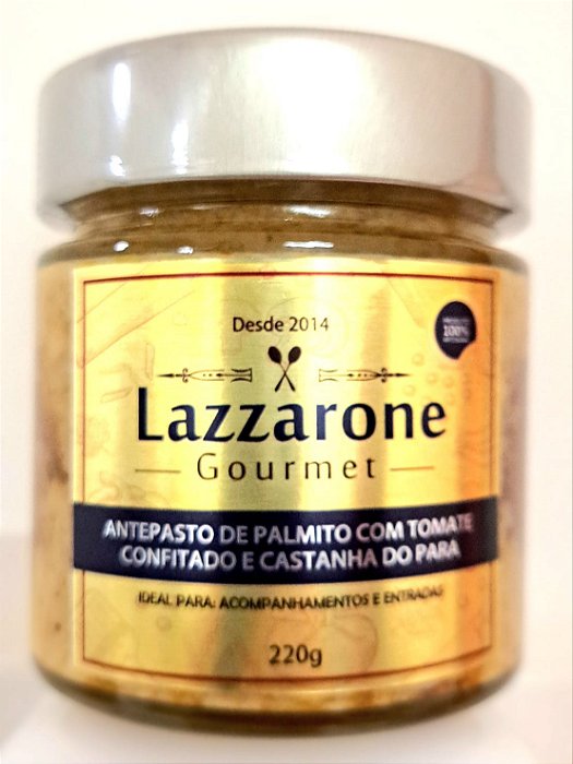 Antepasto de Palmito com Tomate Confit e Castanha do Pará 220g