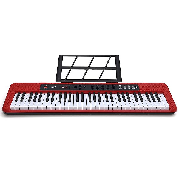 Teclado Musical Kobe KB-150 RD Vermelho 5/8 61 Teclas com Fonte