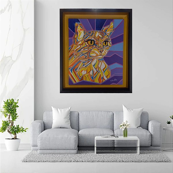 Quadro Pintura Gato