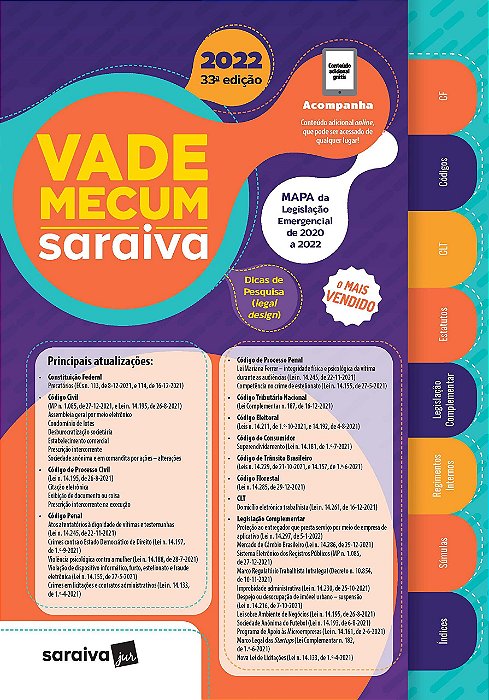 Livro Vade Mecum Tradicional 2022 - Saraiva
