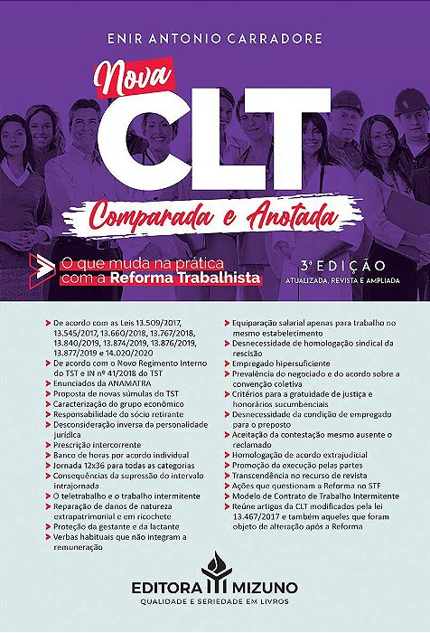 Livro Nova Clt Comparada e Anotada - Carradore