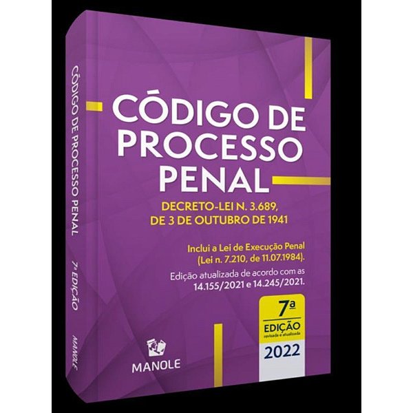Livro Código de Processo Penal (mini) - Editora Manole