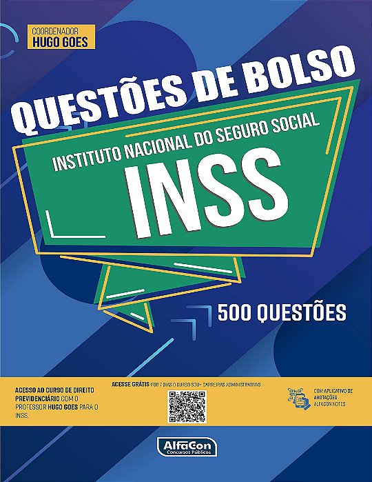 Livro Questões de Bolso Inss: 500 Questões - Equipe Alfacon