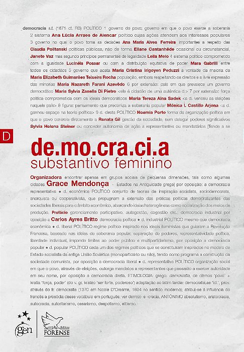 Livro Democracia: Substantivo Feminino: Mendonça