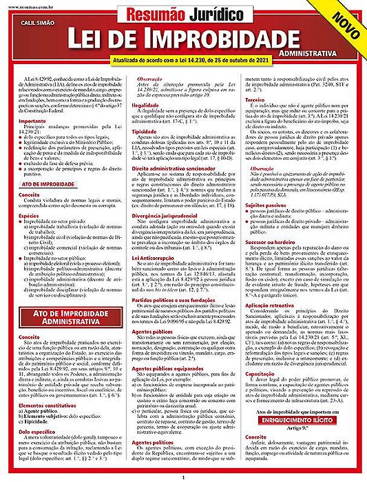 Livro Resumão Lei de Improbidade Administrativa - Simão Neto