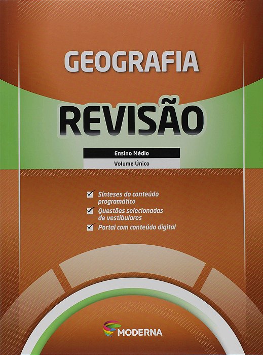Livro Caderno de Revisao - Geografia - Volume Unico - Editora Moderna