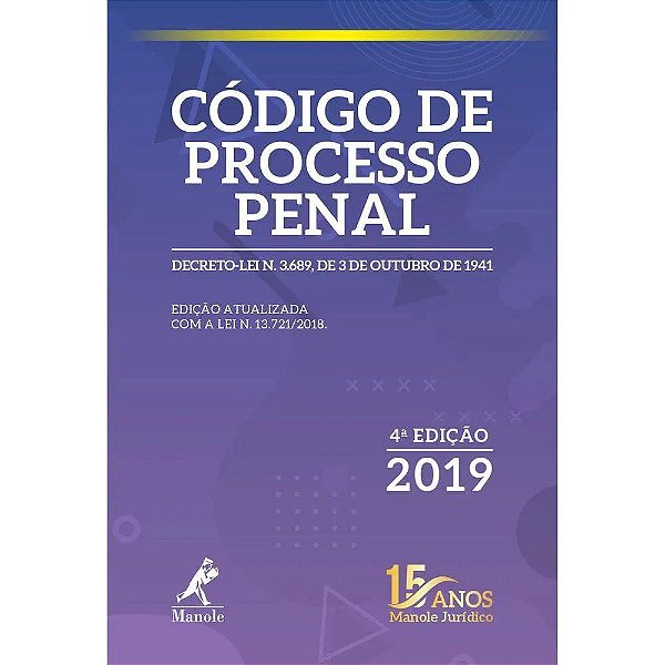 Livro Código de Processo Penal - Manole