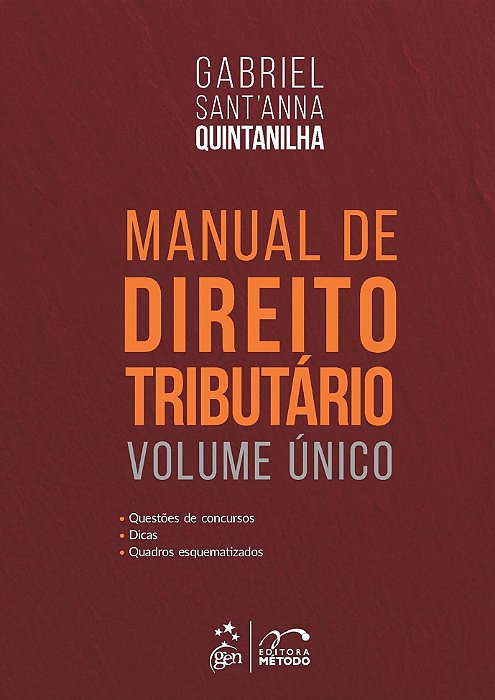 Livro Manual de Direito Tributario - Volume Unico - Quintanilha