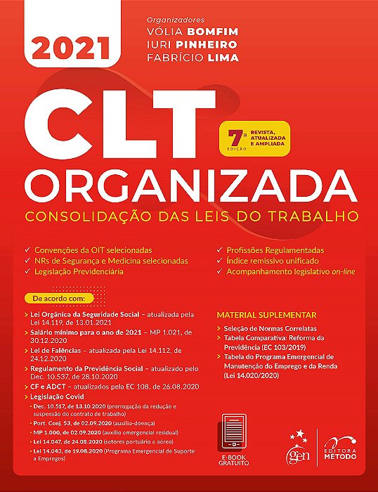 Livro CLT Organizada - Cassar - Método