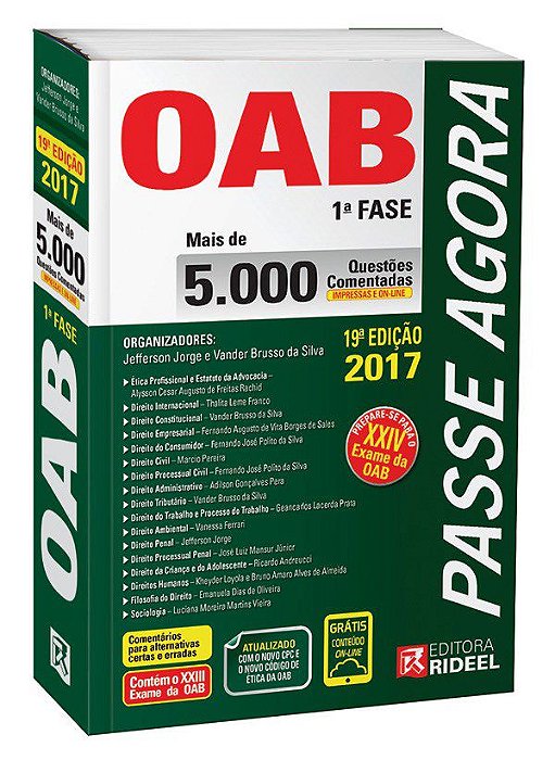 Livro Passe Agora - Mais de 5.000 Questoes Comentadas da Oab - 1 Fase - Jorge/silva (orgs.)