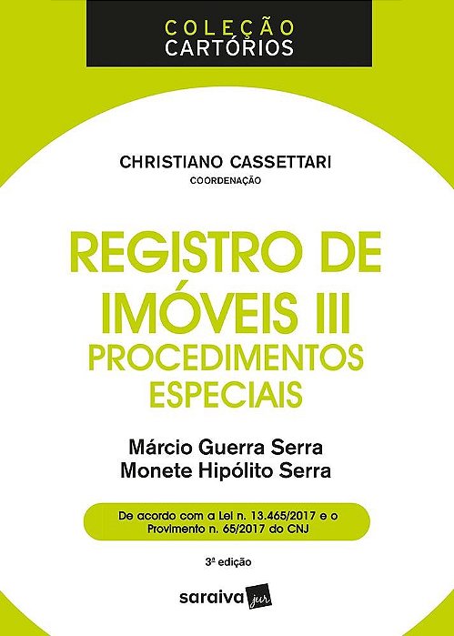 Livro Registro de Imoveis - Vol. Iii: Procedimentos Especiais - Serra