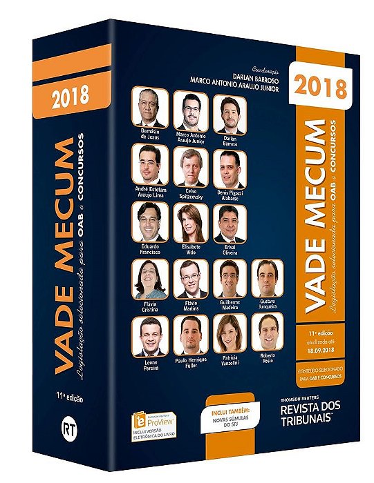 Livro VADE MECUM OAB E CONCURSOS 2018 - RT