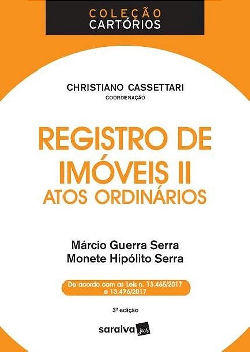 Livro Registro de Imoveis Ii - Atos Ordinarios - Serra