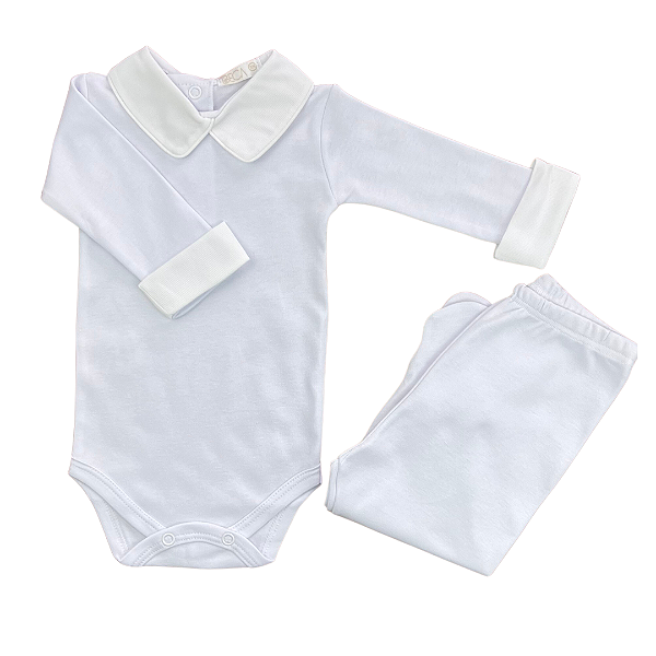 Conjunto Body Gola Camisa Branco