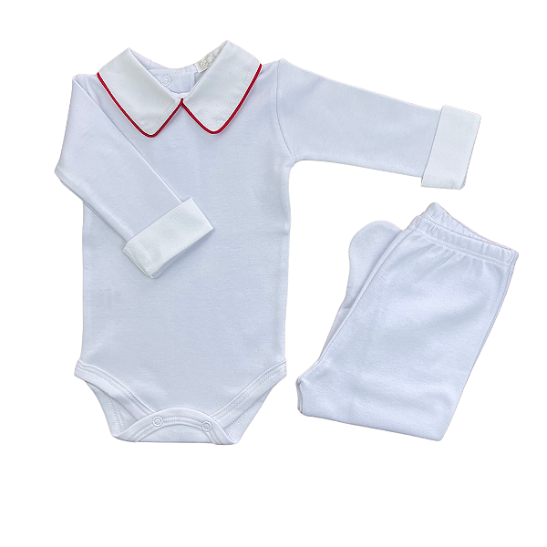 Conjunto Body Masculino Viés Vermelho