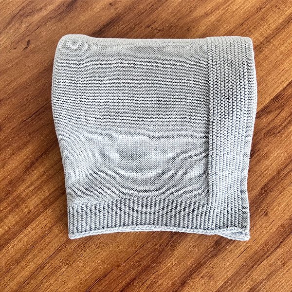 Manta Lisa Tricot Azul