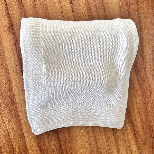 Manta Lisa Tricot Branca