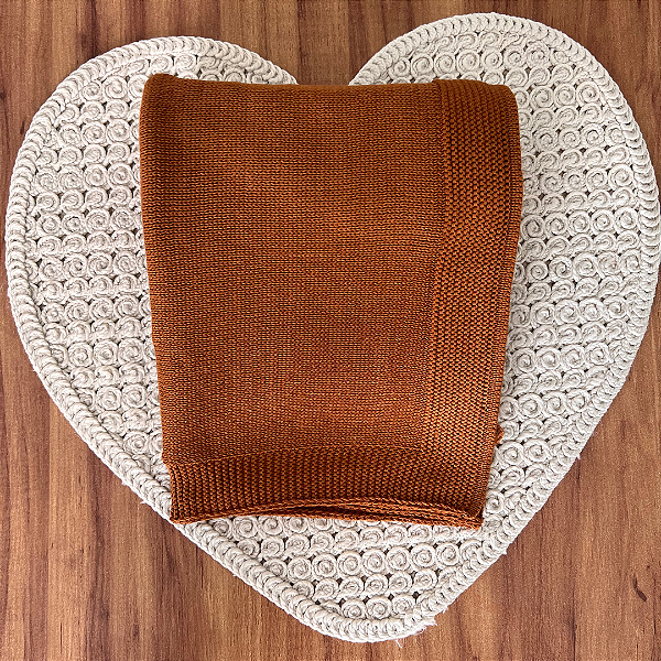 Manta Lisa Tricot Caramelo