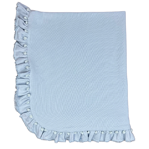 Manta Pompom Azul