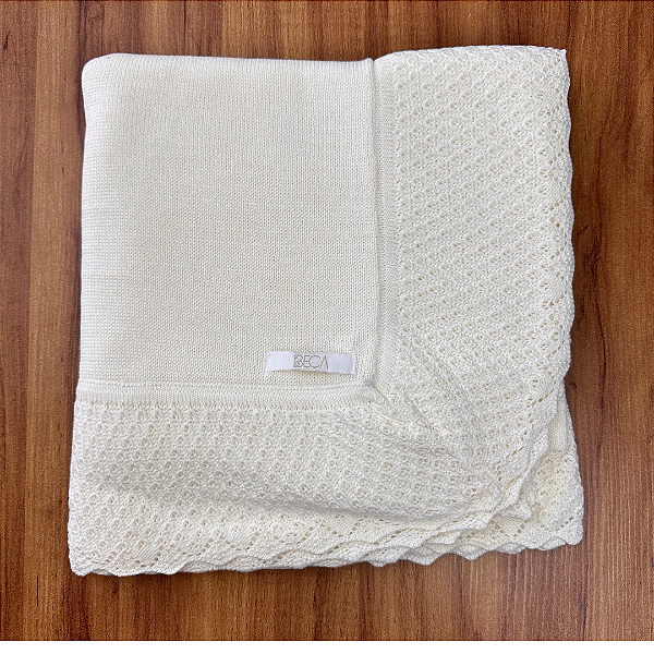 Manta Tricot Renda Natural