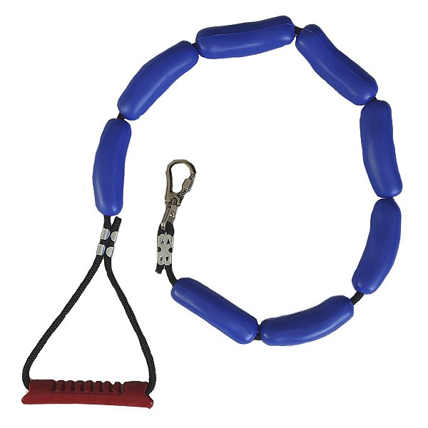 Guia Salsicha Azul - Corda Preta -  Puxador Vermelho - Luleko