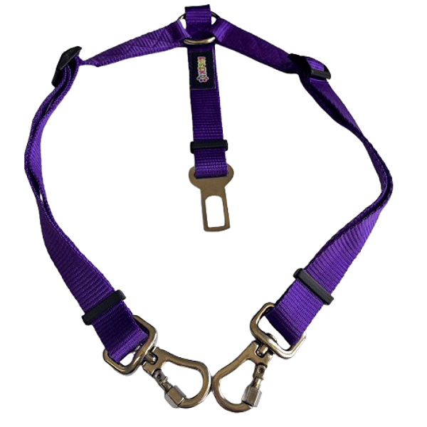 Cinto de Segurança Duplo Pet Colorido Luleko - Roxo