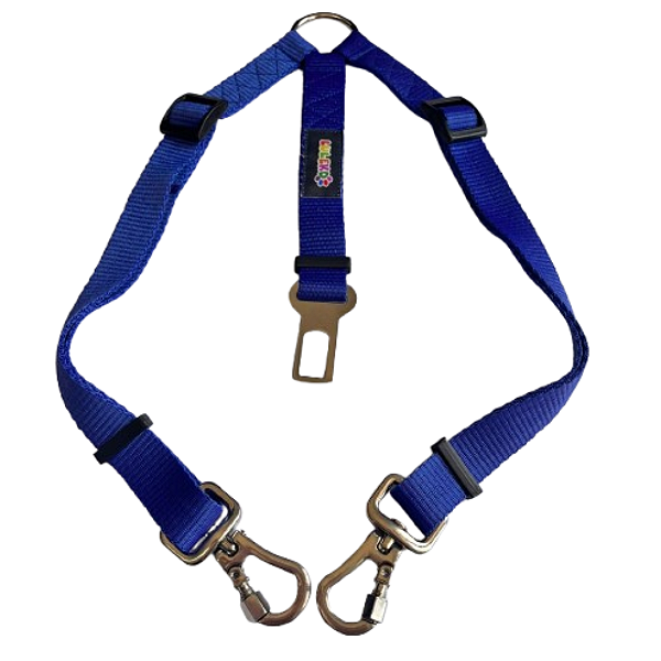 Cinto de Segurança Duplo Pet Colorido Luleko - Azul Escuro