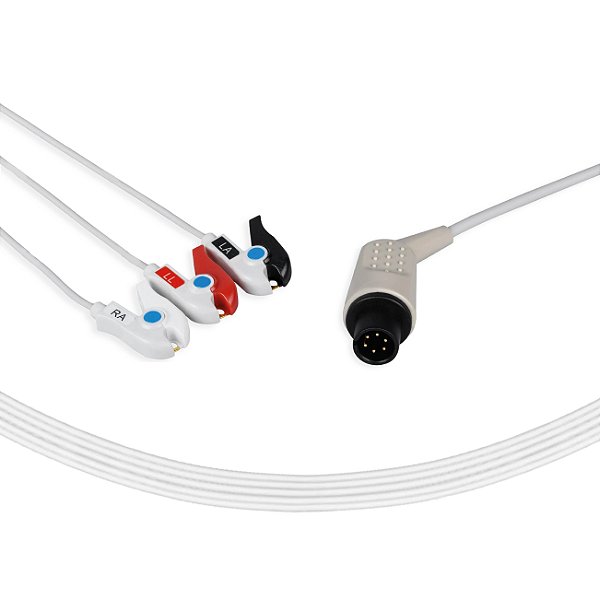 CABO DE ECG 3 VIAS - TIPO GARRA UNIVERSAL - UNIMED