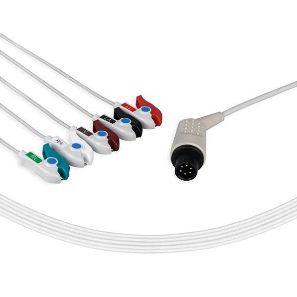 CABO DE ECG 5 VIAS - TIPO GARRA UNIVERSAL - UNIMED