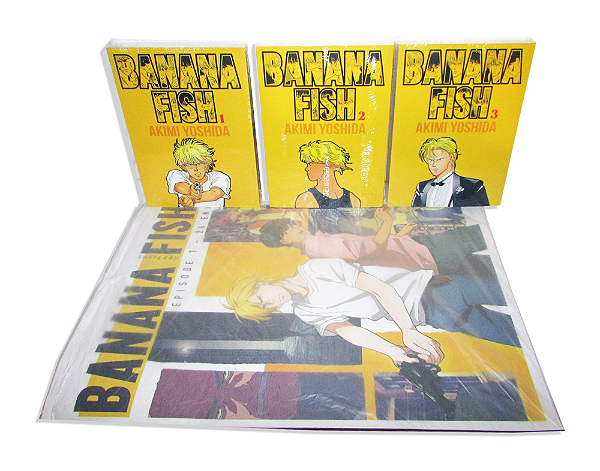 Kit de Mangás Banana Fish Vols. 1 Ao 3 Akimi Yoshida (Yaoi + 18 anos, Em Português) + 2 Brindes
