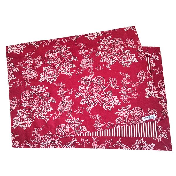 Jogo Americano Flor Monocromática Fundo Vermelho