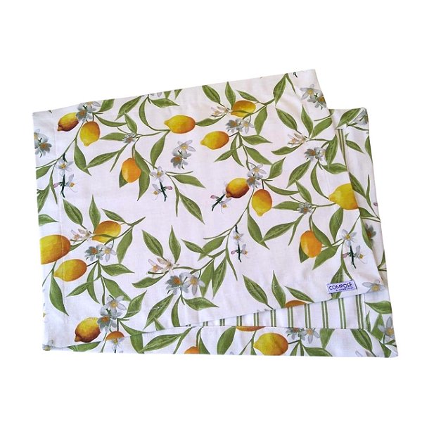 Jogo Americano Limão Siciliano Fundo Branco