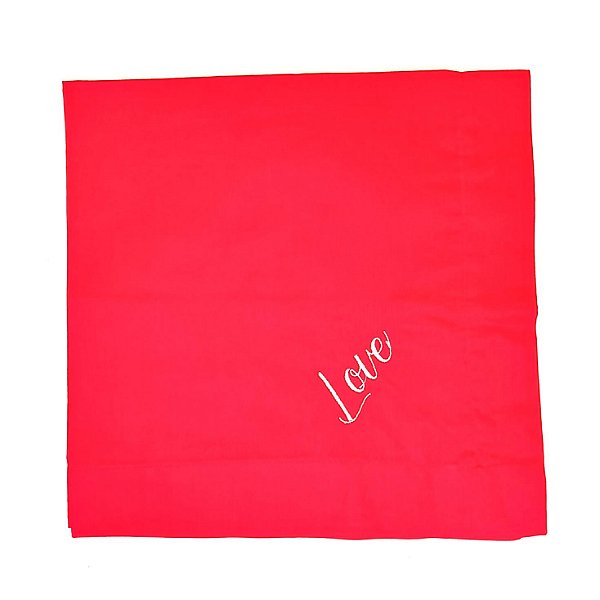 Guardanapo Bordado Love Vermelho 50x50