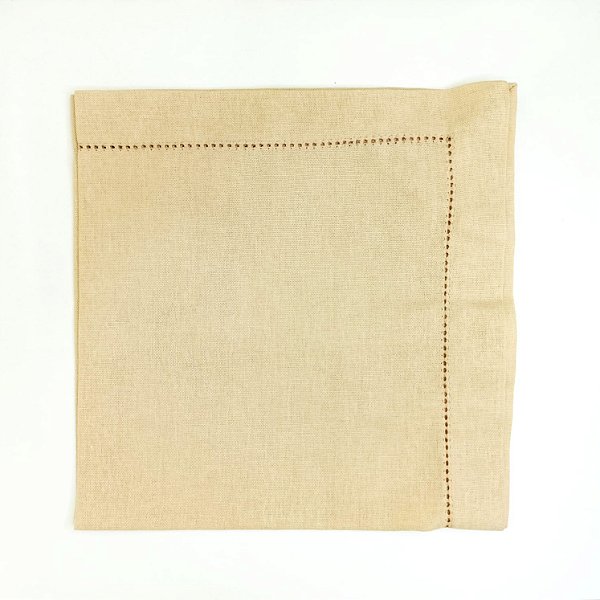 Guardanapo Linho Misto Bege Ponto Ajour 45x45