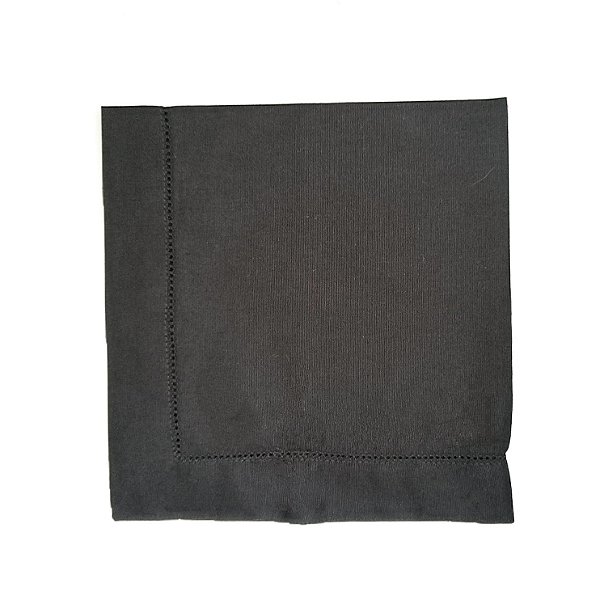 Guardanapo Linho Misto Preto Ponto Ajour 45x45