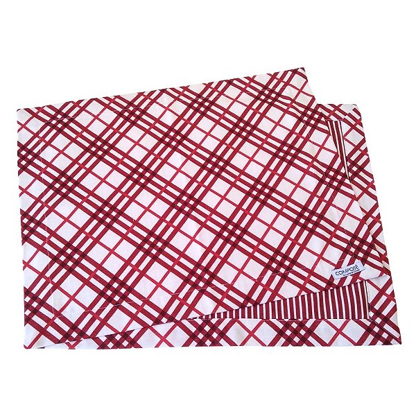 Jogo Americano Xadrez Vermelho