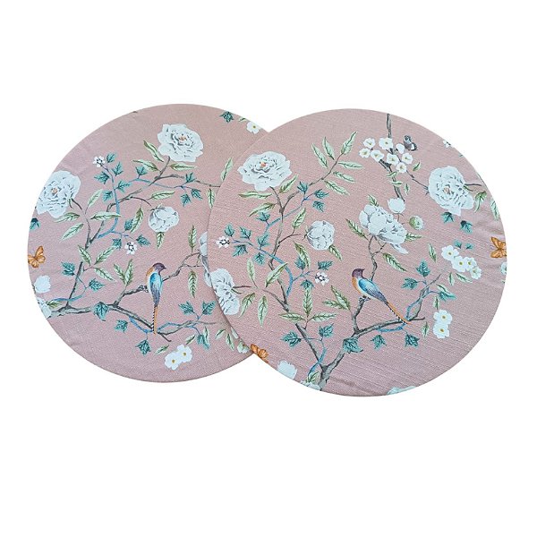 Capa Sousplat Flor Rosa fundo Rosa