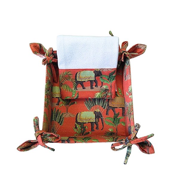 Kit Pannier Elefante Coral M + Pano de Prato
