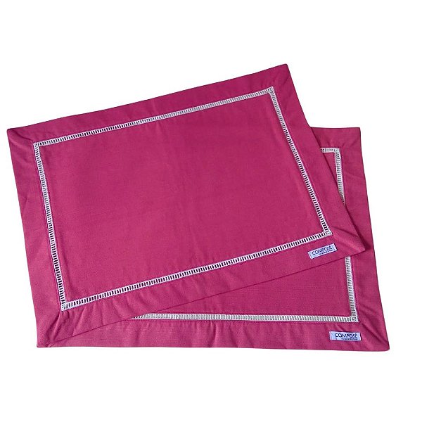 Jogo Americano Ponto Palito Rosa